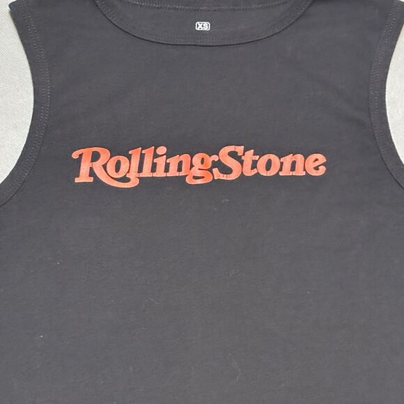 RollingStone Black Cropped Crop Top Tank Top Size XS Rolling Stone - Picture 2 of 6